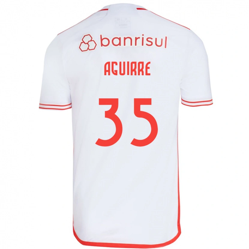 Danxen Dame Braian Aguirre #35 Hvit Rød Bortetrøye Drakt Trøye 2025/26 Skjorter T-Skjorte