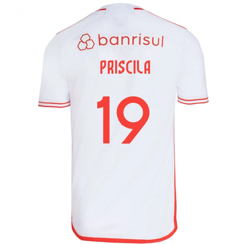 Danxen Dame Priscila #19 Hvit Rød Bortetrøye Drakt Trøye 2025/26 Skjorter T-Skjorte