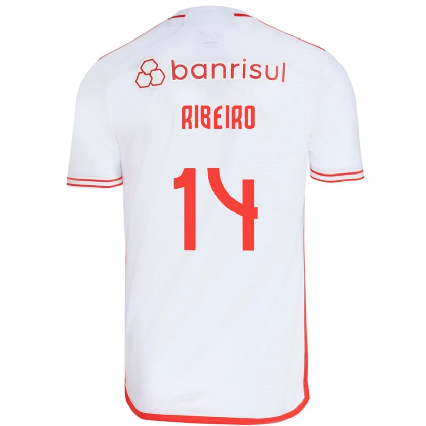 Danxen Dame Lucas Ribeiro #14 Hvit Rød Bortetrøye Drakt Trøye 2025/26 Skjorter T-Skjorte