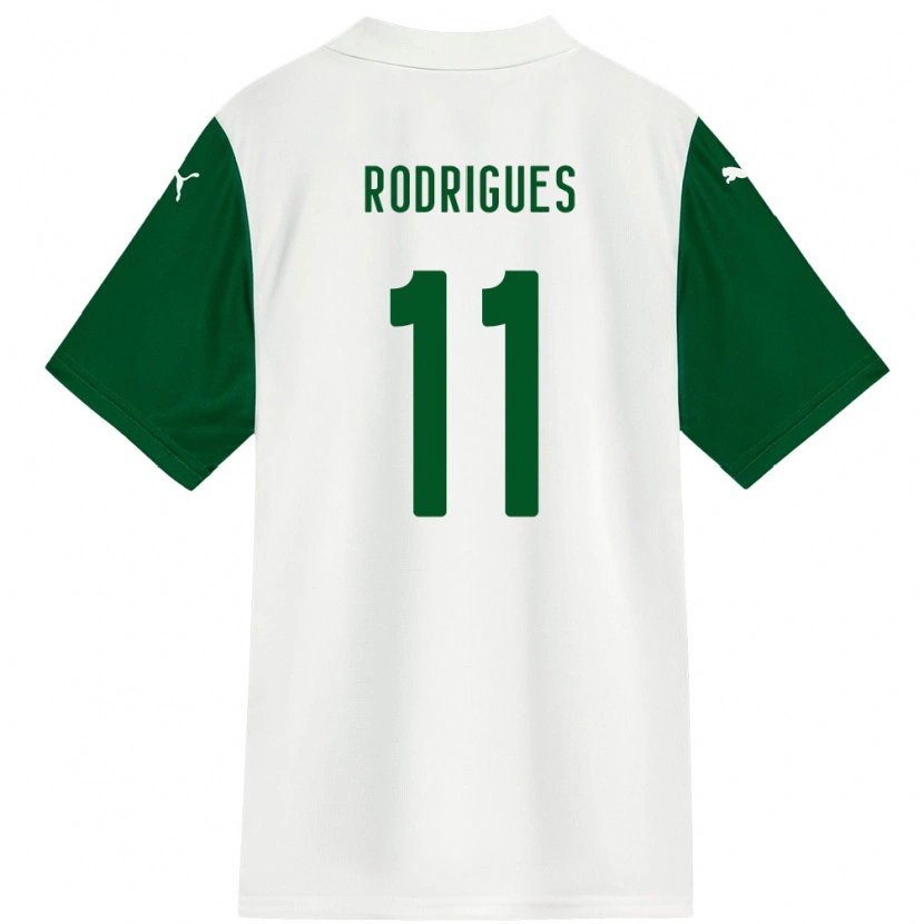 Danxen Dame Bruno Rodrigues #11 Hvit Grønn Bortetrøye Drakt Trøye 2025/26 Skjorter T-Skjorte