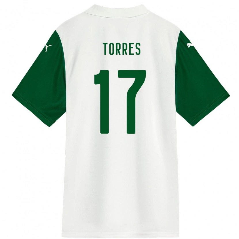 Danxen Dame Facundo Torres #17 Hvit Grønn Bortetrøye Drakt Trøye 2025/26 Skjorter T-Skjorte