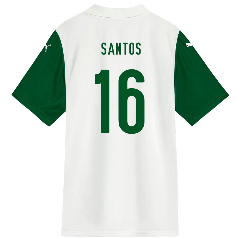 Danxen Dame Gaby Santos #16 Hvit Grønn Bortetrøye Drakt Trøye 2025/26 Skjorter T-Skjorte
