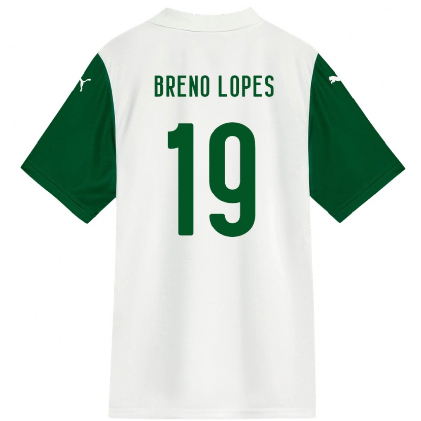 Danxen Dame Breno Lopes #19 Hvit Grønn Bortetrøye Drakt Trøye 2025/26 Skjorter T-Skjorte