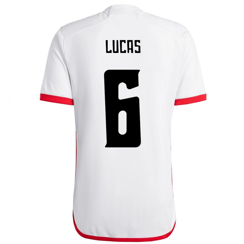 Danxen Dame Ayrton Lucas #6 Hvit Rød Bortetrøye Drakt Trøye 2025/26 Skjorter T-Skjorte