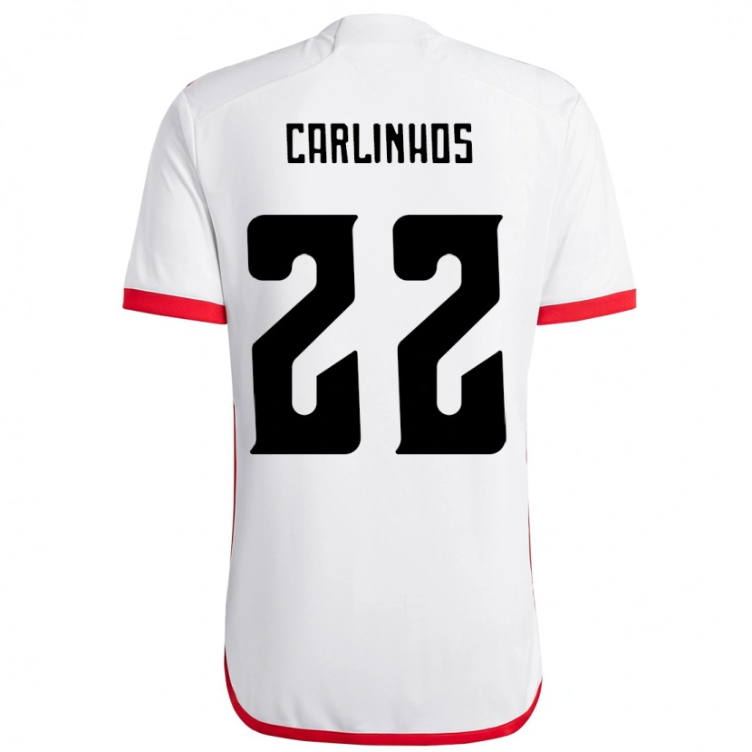 Danxen Dame Carlinhos #22 Hvit Rød Bortetrøye Drakt Trøye 2025/26 Skjorter T-Skjorte