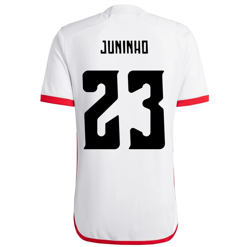 Danxen Dame Juninho #23 Hvit Rød Bortetrøye Drakt Trøye 2025/26 Skjorter T-Skjorte