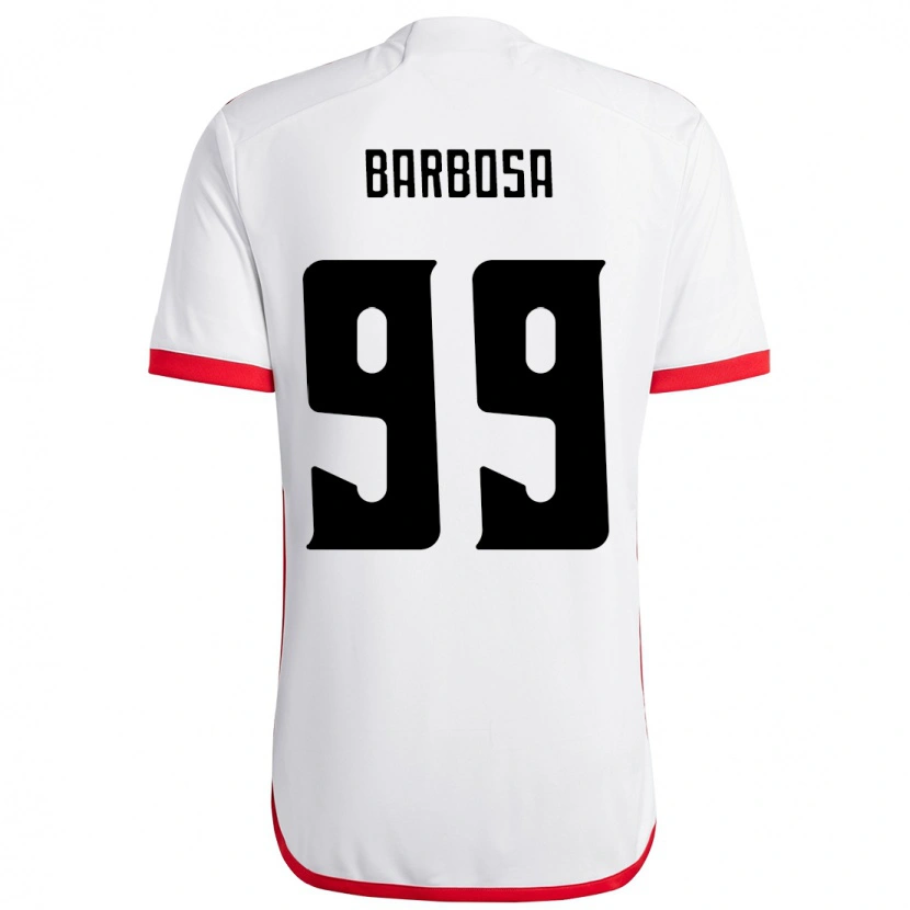 Danxen Dame Gabriel Barbosa #99 Hvit Rød Bortetrøye Drakt Trøye 2025/26 Skjorter T-Skjorte