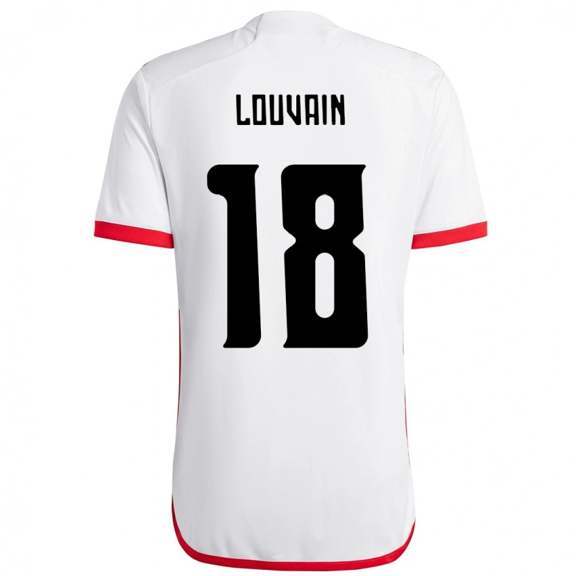 Danxen Dame Gaby Louvain #18 Hvit Rød Bortetrøye Drakt Trøye 2025/26 Skjorter T-Skjorte