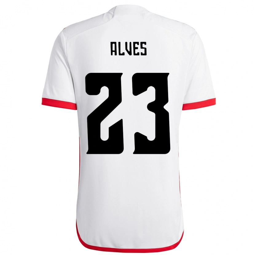 Danxen Dame Karol Alves #23 Hvit Rød Bortetrøye Drakt Trøye 2025/26 Skjorter T-Skjorte