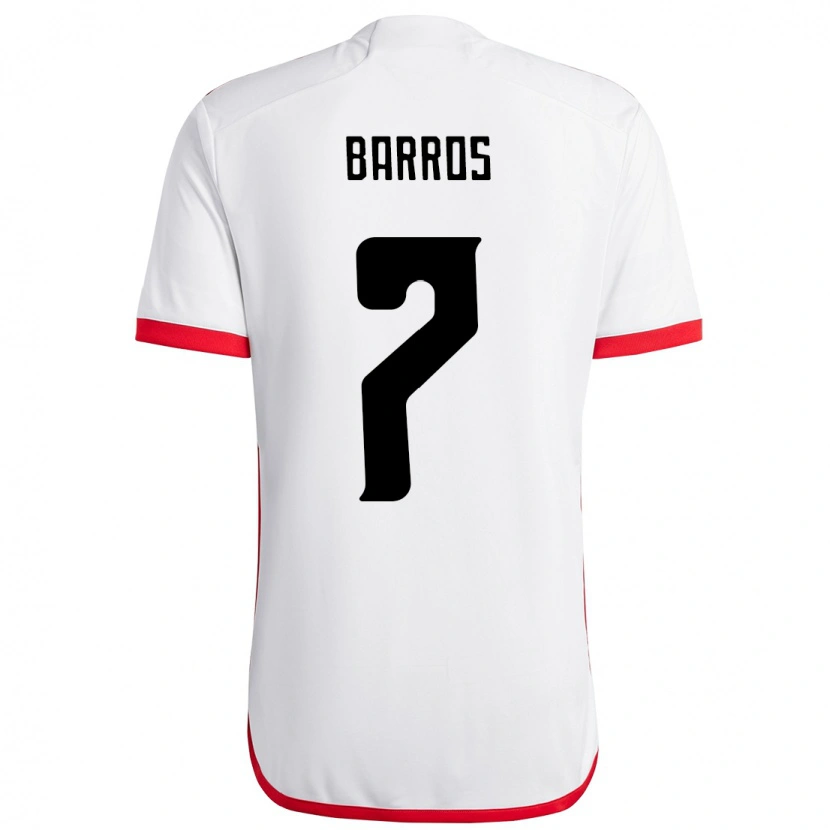 Danxen Dame Rafa Barros #7 Hvit Rød Bortetrøye Drakt Trøye 2025/26 Skjorter T-Skjorte