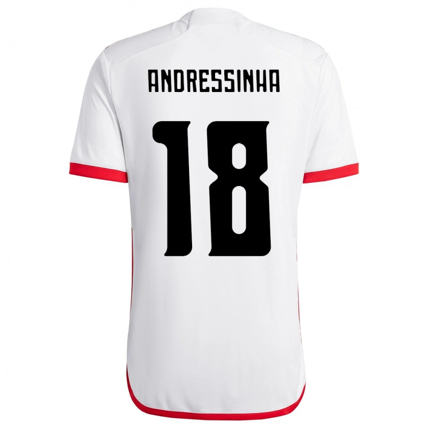 Danxen Dame Andressinha #18 Hvit Rød Bortetrøye Drakt Trøye 2025/26 Skjorter T-Skjorte