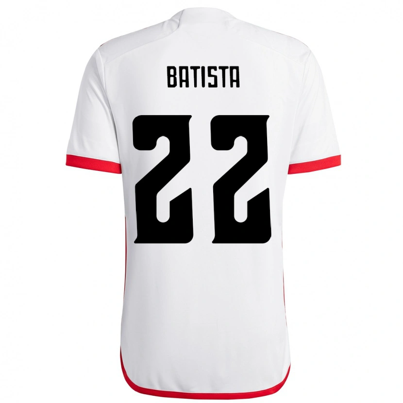 Danxen Dame Gabriel Batista #22 Hvit Rød Bortetrøye Drakt Trøye 2025/26 Skjorter T-Skjorte