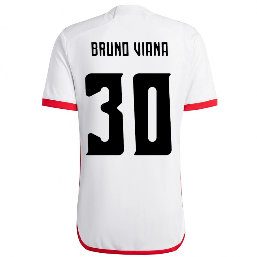 Danxen Dame Bruno Viana #30 Hvit Rød Bortetrøye Drakt Trøye 2025/26 Skjorter T-Skjorte