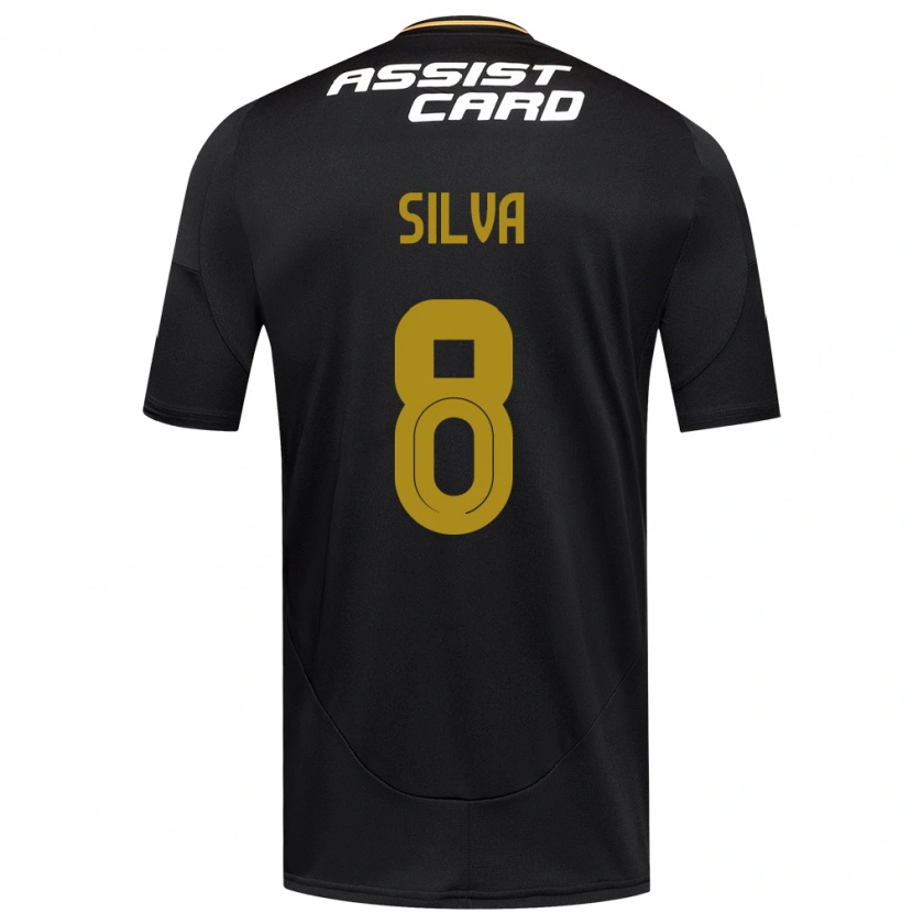 Danxen Dame Bastián Silva #8 Svart Hvit Bortetrøye Drakt Trøye 2025/26 Skjorter T-Skjorte