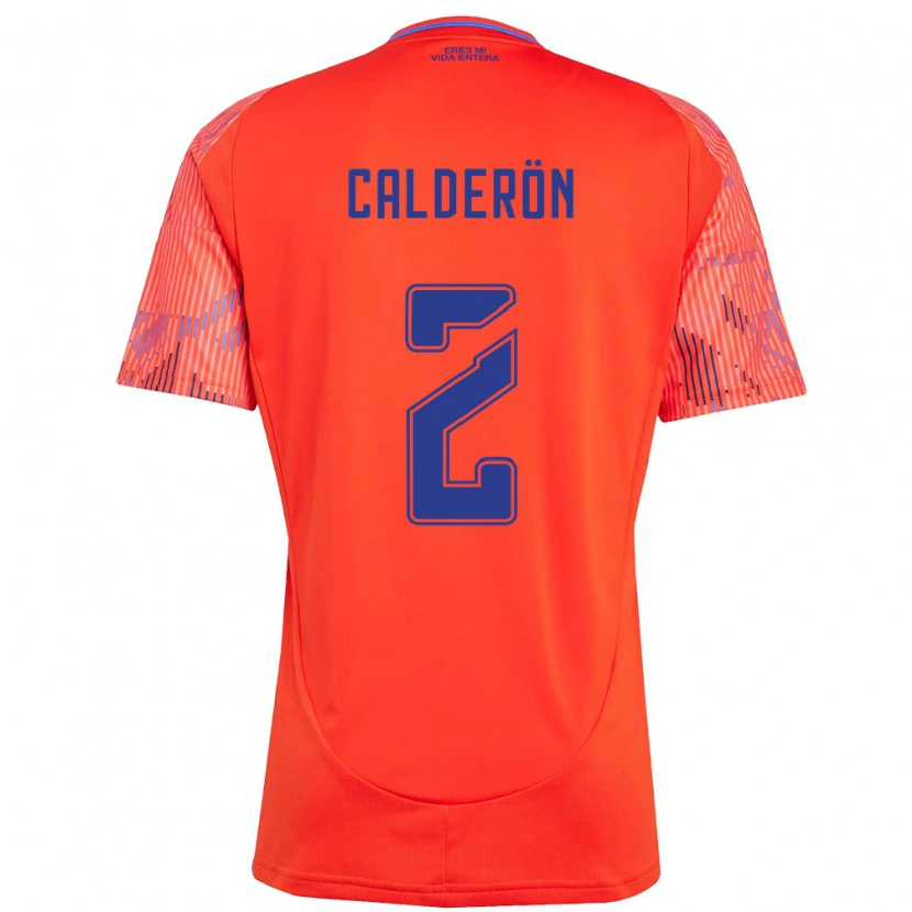 Danxen Dame Franco Calderón #2 Oransje Rød Bortetrøye Drakt Trøye 2025/26 Skjorter T-Skjorte