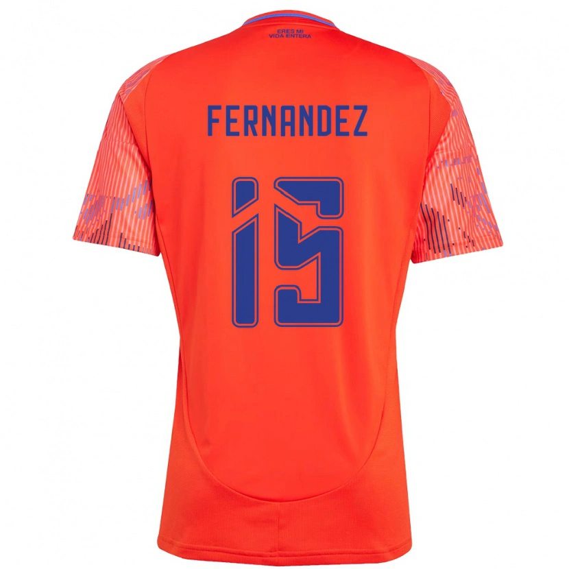 Danxen Dame Vicente Fernández #15 Oransje Rød Bortetrøye Drakt Trøye 2025/26 Skjorter T-Skjorte