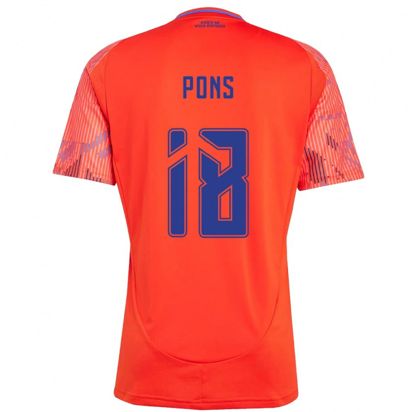 Danxen Dame Luciano Pons #18 Oransje Rød Bortetrøye Drakt Trøye 2025/26 Skjorter T-Skjorte