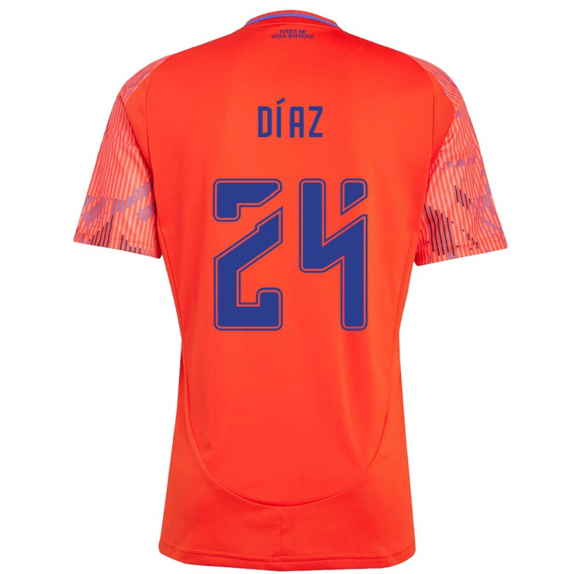 Danxen Dame Antonio Díaz #24 Oransje Rød Bortetrøye Drakt Trøye 2025/26 Skjorter T-Skjorte