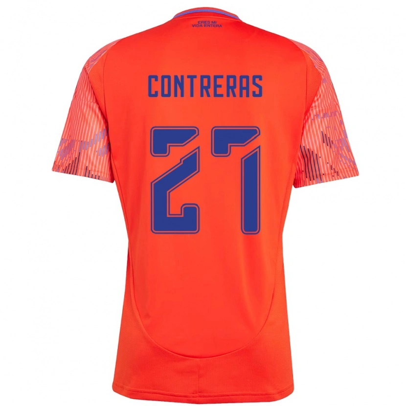 Danxen Dame Rodrigo Contreras #27 Oransje Rød Bortetrøye Drakt Trøye 2025/26 Skjorter T-Skjorte
