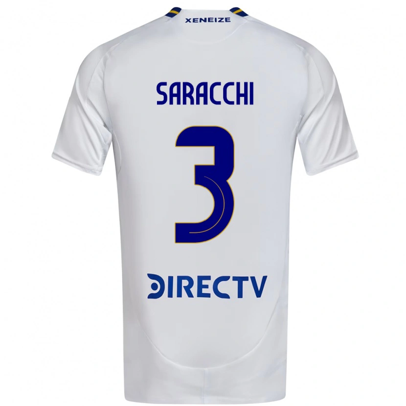 Danxen Dame Marcelo Saracchi #3 Hvit Blå Bortetrøye Drakt Trøye 2025/26 Skjorter T-Skjorte