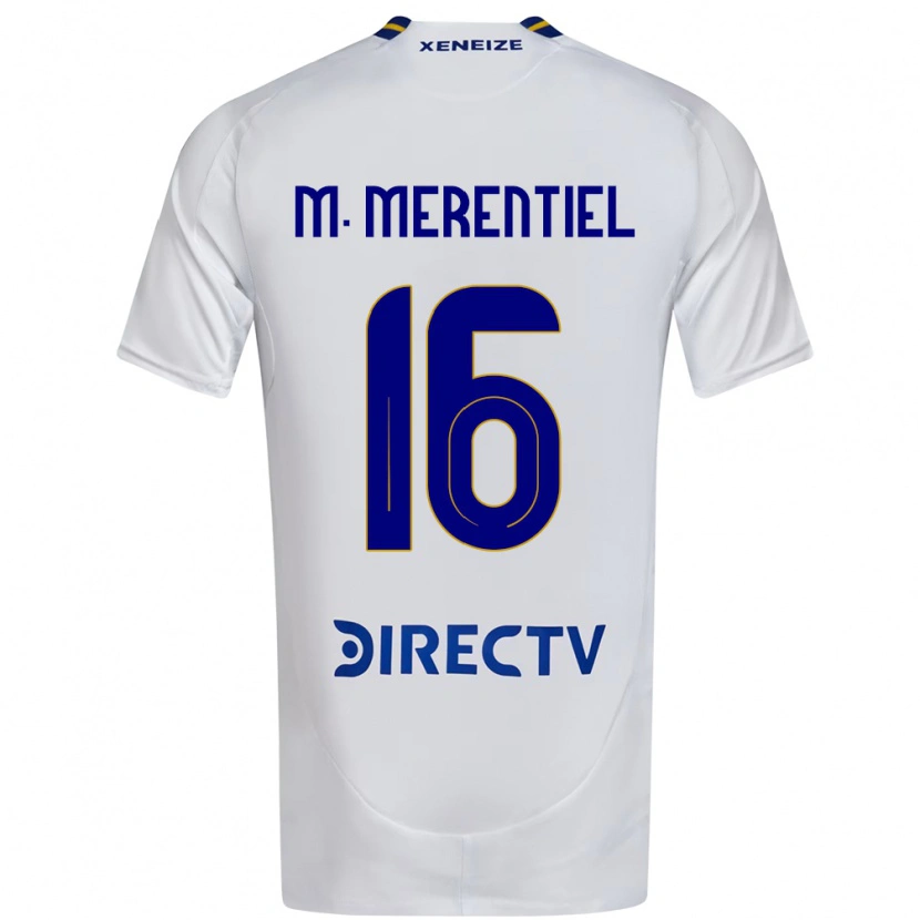 Danxen Dame Miguel Merentiel #16 Hvit Blå Bortetrøye Drakt Trøye 2025/26 Skjorter T-Skjorte