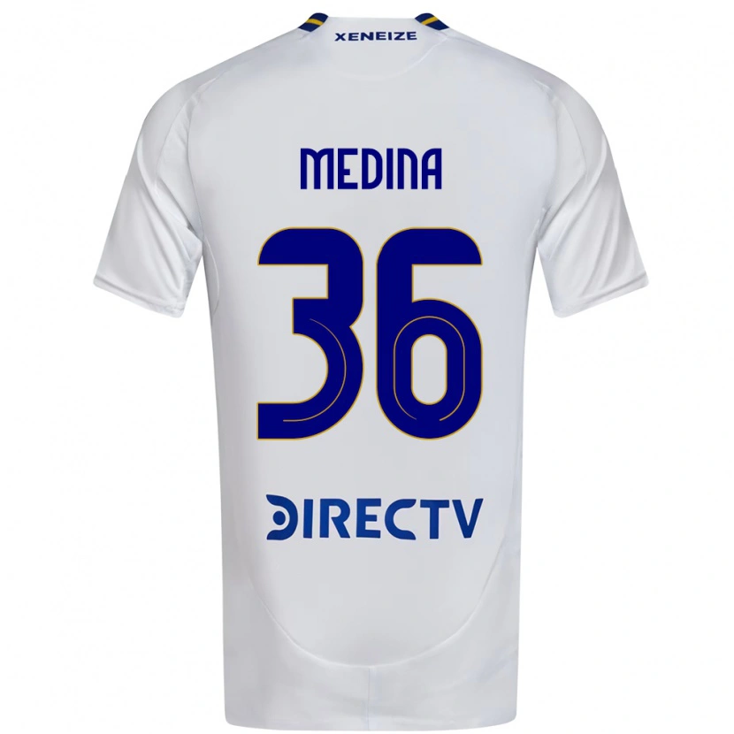 Danxen Dame Cristian Medina #36 Hvit Blå Bortetrøye Drakt Trøye 2025/26 Skjorter T-Skjorte