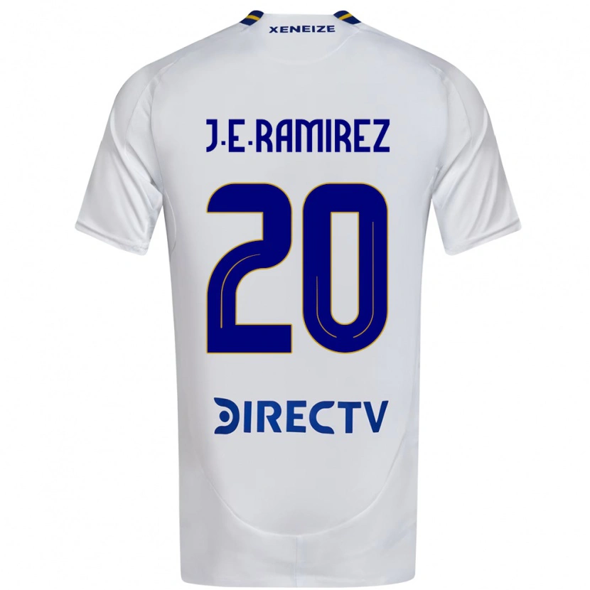 Danxen Dame Juan Edgardo Ramirez #20 Hvit Blå Bortetrøye Drakt Trøye 2025/26 Skjorter T-Skjorte