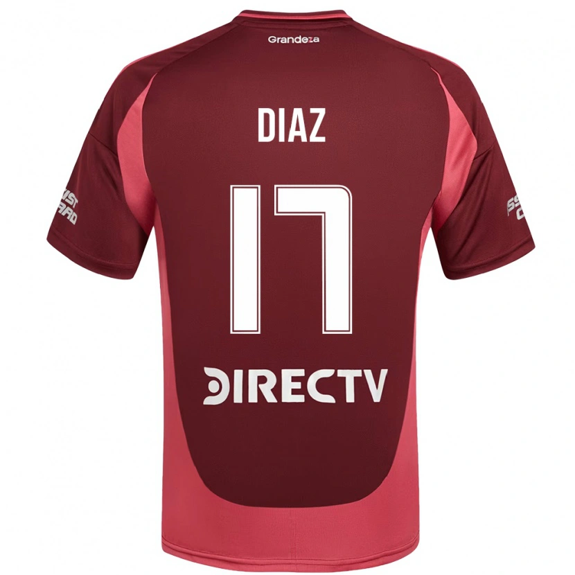 Danxen Dame Paulo Díaz #17 Burgunder Magenta Bortetrøye Drakt Trøye 2025/26 Skjorter T-Skjorte