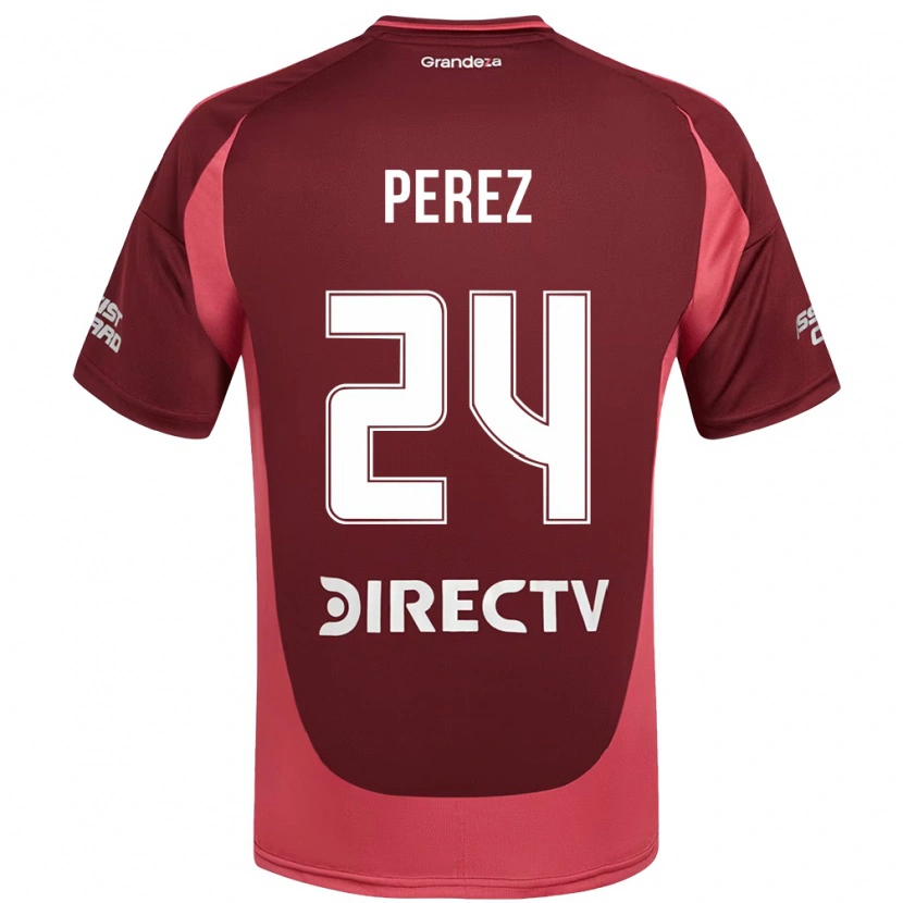 Danxen Dame Enzo Pérez #24 Burgunder Magenta Bortetrøye Drakt Trøye 2025/26 Skjorter T-Skjorte