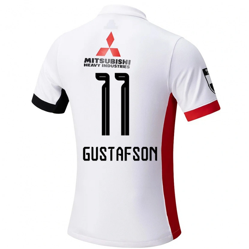 Danxen Dame Samuel Gustafson #11 Hvit Svart Bortetrøye Drakt Trøye 2025/26 Skjorter T-Skjorte
