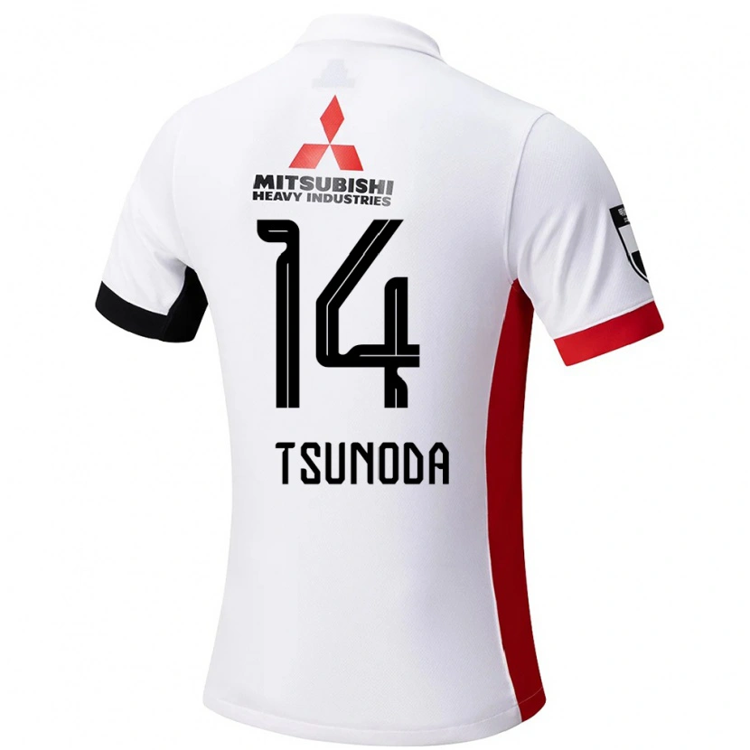 Danxen Dame Fuka Tsunoda #14 Hvit Svart Bortetrøye Drakt Trøye 2025/26 Skjorter T-Skjorte