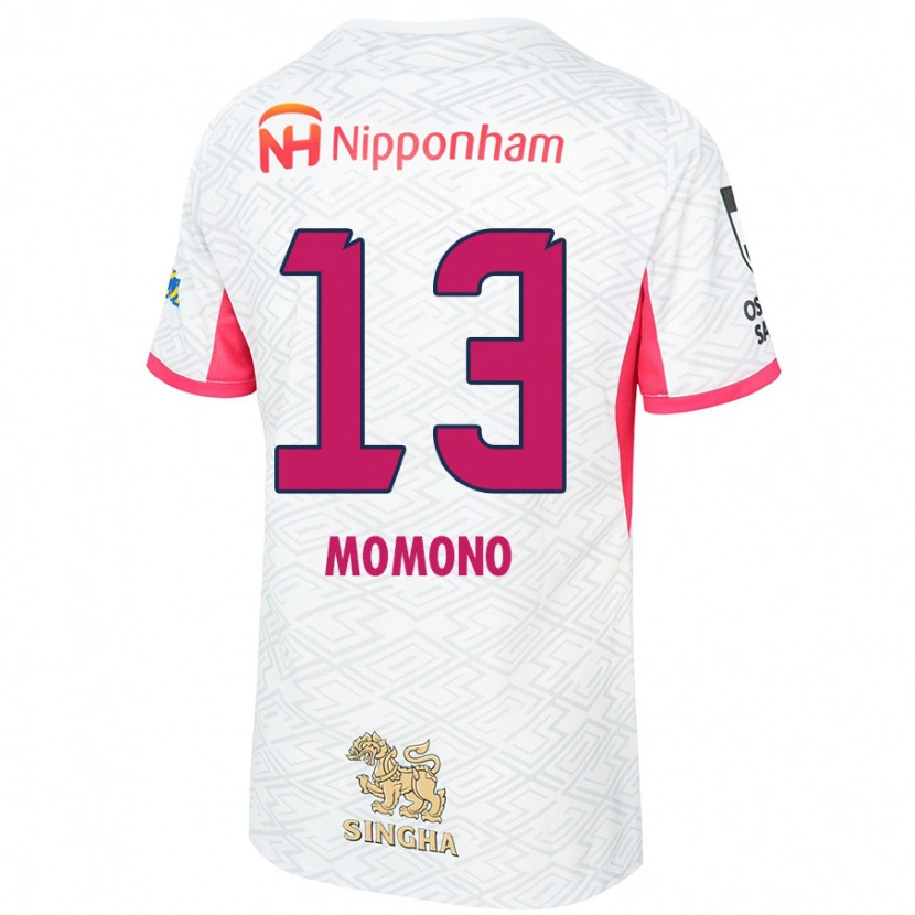 Danxen Dame Miyuka Momono #13 Hvit Sakura Rosa Bortetrøye Drakt Trøye 2025/26 Skjorter T-Skjorte