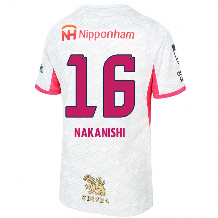 Danxen Dame Fuu Nakanishi #16 Hvit Sakura Rosa Bortetrøye Drakt Trøye 2025/26 Skjorter T-Skjorte