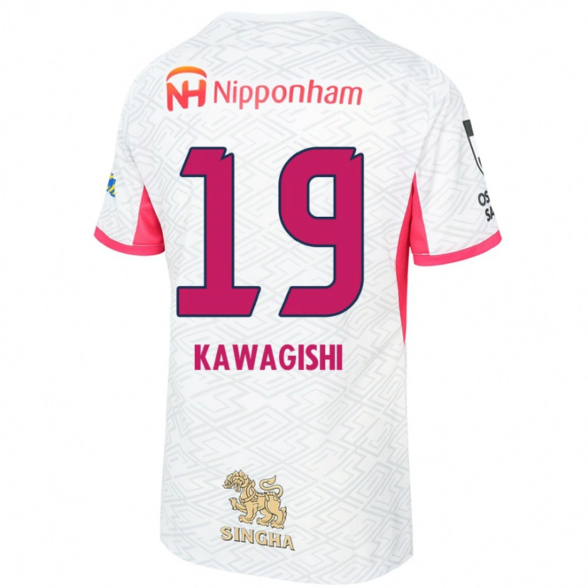 Danxen Dame Emika Kawagishi #19 Hvit Sakura Rosa Bortetrøye Drakt Trøye 2025/26 Skjorter T-Skjorte