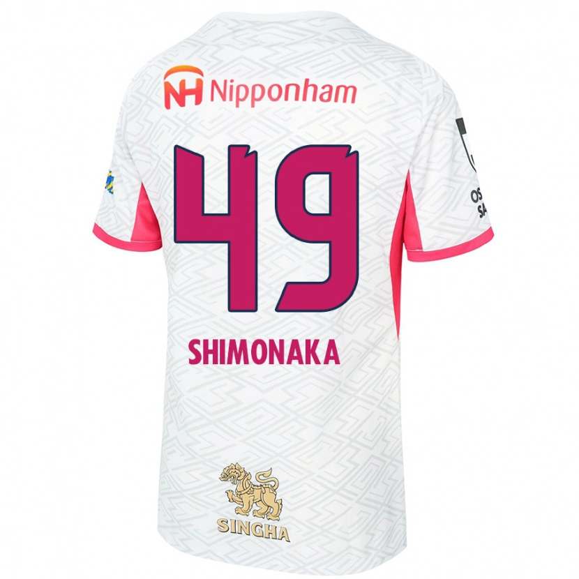 Danxen Dame Ryoga Shimonaka #49 Hvit Sakura Rosa Bortetrøye Drakt Trøye 2025/26 Skjorter T-Skjorte