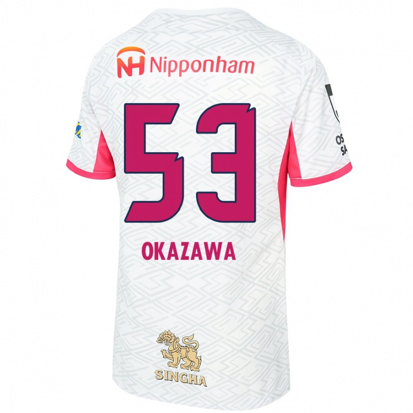 Danxen Dame Kosei Okazawa #53 Hvit Sakura Rosa Bortetrøye Drakt Trøye 2025/26 Skjorter T-Skjorte