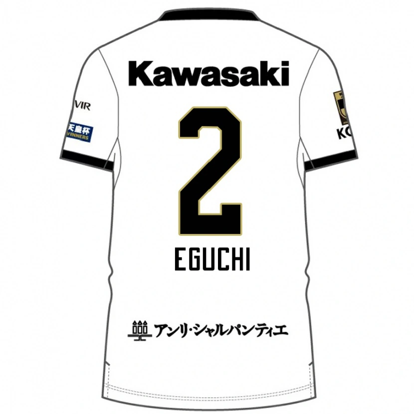 Danxen Dame Takuma Eguchi #2 Hvit Svart Bortetrøye Drakt Trøye 2025/26 Skjorter T-Skjorte