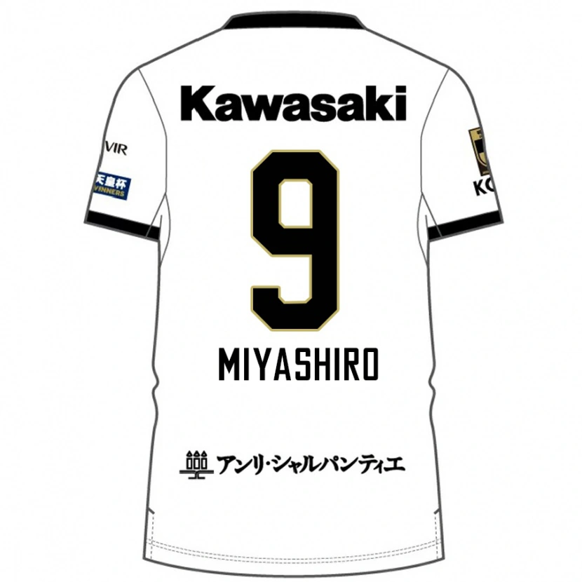 Danxen Dame Taisei Miyashiro #9 Hvit Svart Bortetrøye Drakt Trøye 2025/26 Skjorter T-Skjorte