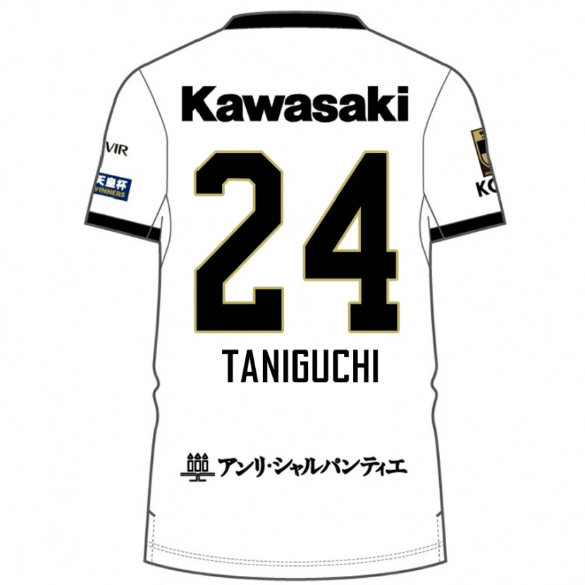 Danxen Dame Hiroto Taniguchi #24 Hvit Svart Bortetrøye Drakt Trøye 2025/26 Skjorter T-Skjorte