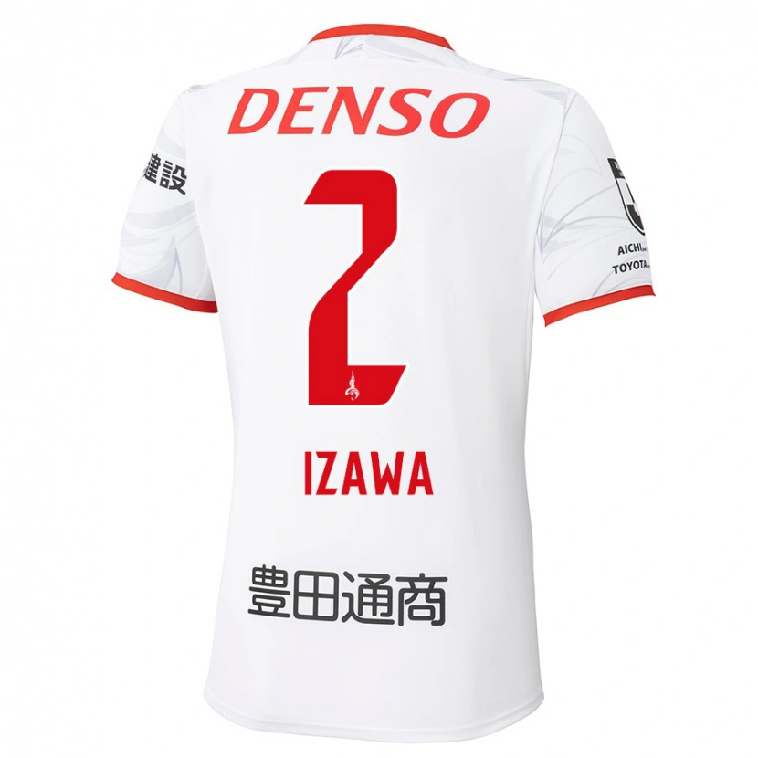 Danxen Dame Shuto Izawa #2 Hvit Rød Bortetrøye Drakt Trøye 2025/26 Skjorter T-Skjorte