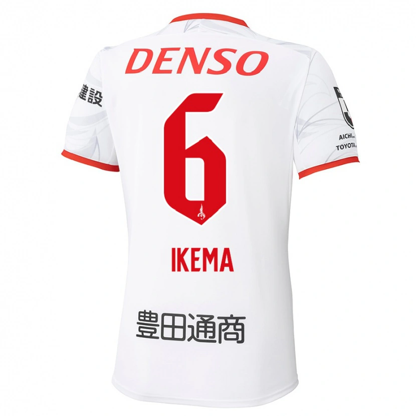 Danxen Dame Kano Ikema #6 Hvit Rød Bortetrøye Drakt Trøye 2025/26 Skjorter T-Skjorte