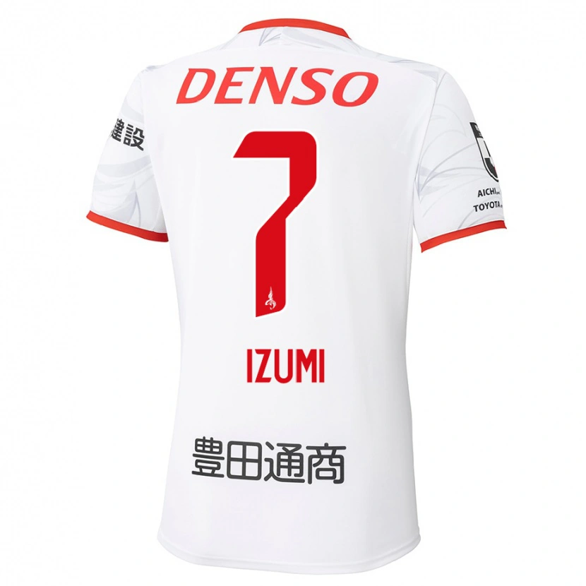 Danxen Dame Ryuji Izumi #7 Hvit Rød Bortetrøye Drakt Trøye 2025/26 Skjorter T-Skjorte