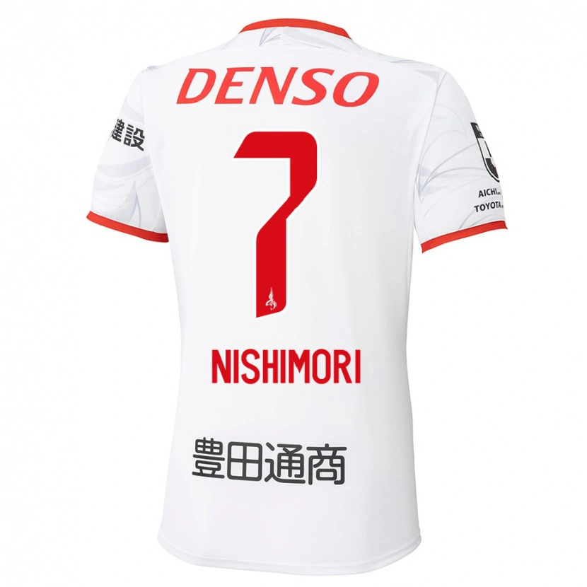 Danxen Dame Yuto Nishimori #7 Hvit Rød Bortetrøye Drakt Trøye 2025/26 Skjorter T-Skjorte