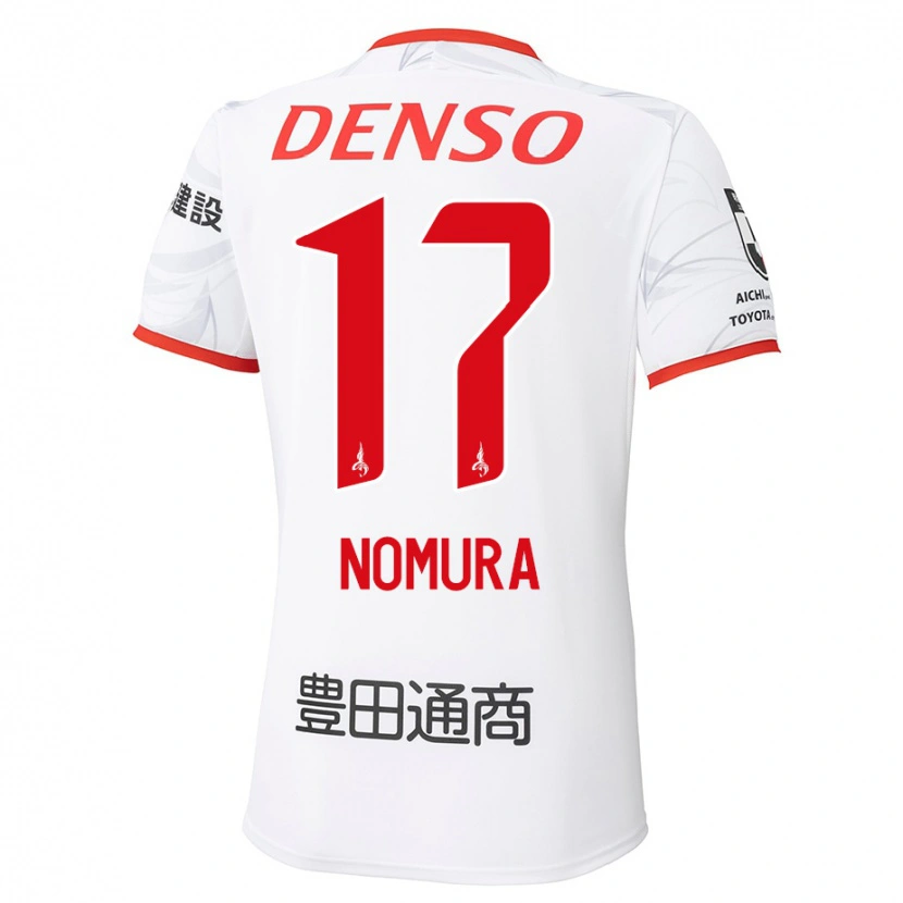 Danxen Dame Yuto Nomura #17 Hvit Rød Bortetrøye Drakt Trøye 2025/26 Skjorter T-Skjorte