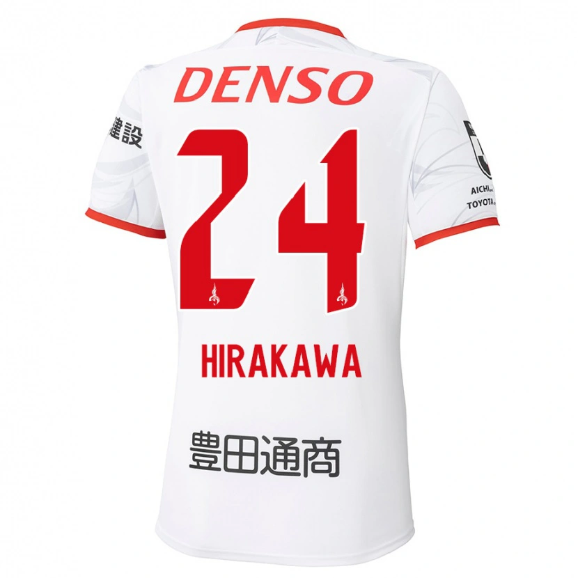Danxen Dame Haruto Hirakawa #24 Hvit Rød Bortetrøye Drakt Trøye 2025/26 Skjorter T-Skjorte