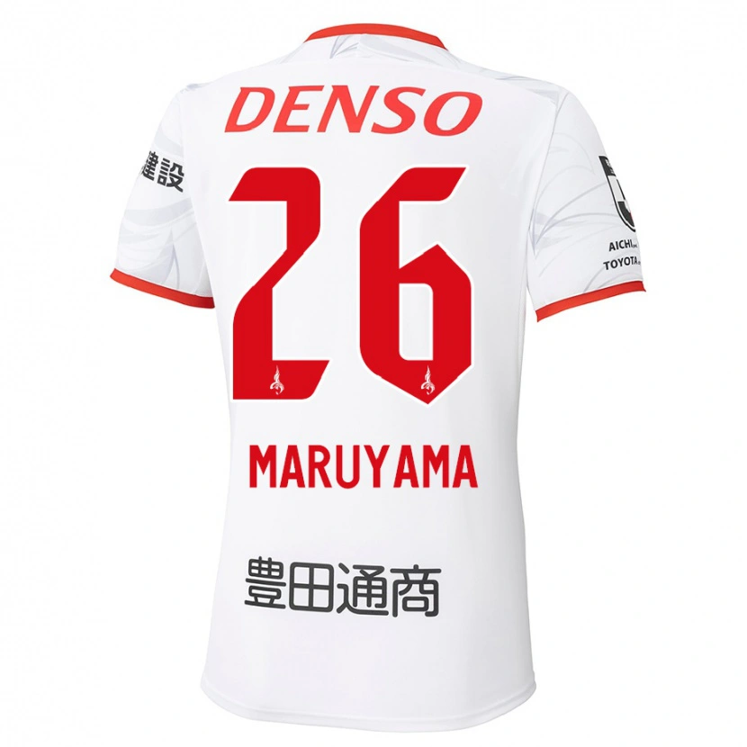 Danxen Dame Serato Maruyama #26 Hvit Rød Bortetrøye Drakt Trøye 2025/26 Skjorter T-Skjorte