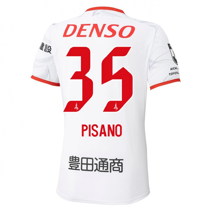 Danxen Dame Alexandre Pisano #35 Hvit Rød Bortetrøye Drakt Trøye 2025/26 Skjorter T-Skjorte
