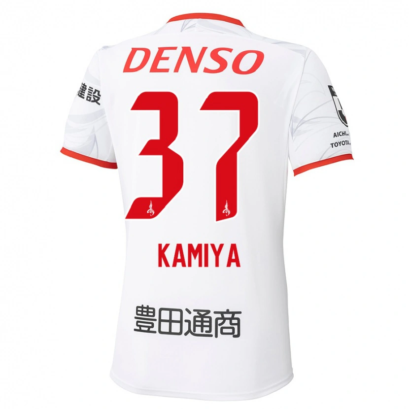 Danxen Dame Kiichi Kamiya #37 Hvit Rød Bortetrøye Drakt Trøye 2025/26 Skjorter T-Skjorte