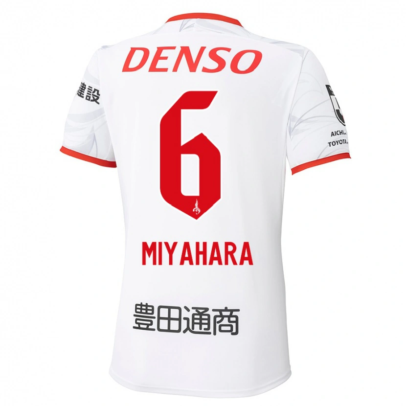 Danxen Dame Kazuya Miyahara #6 Hvit Rød Bortetrøye Drakt Trøye 2025/26 Skjorter T-Skjorte