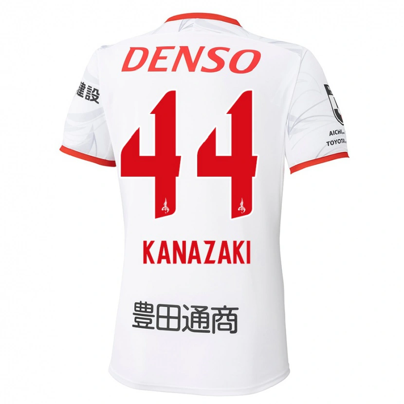 Danxen Dame Mu Kanazaki #44 Hvit Rød Bortetrøye Drakt Trøye 2025/26 Skjorter T-Skjorte